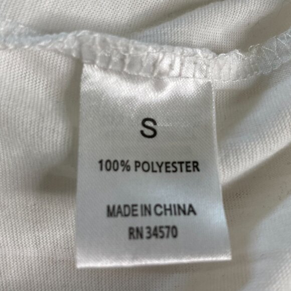 Jason Maxwell Womens White Short Sleeved T-Shirt with Lace Size S Beach Romantic - Picture 5 of 9